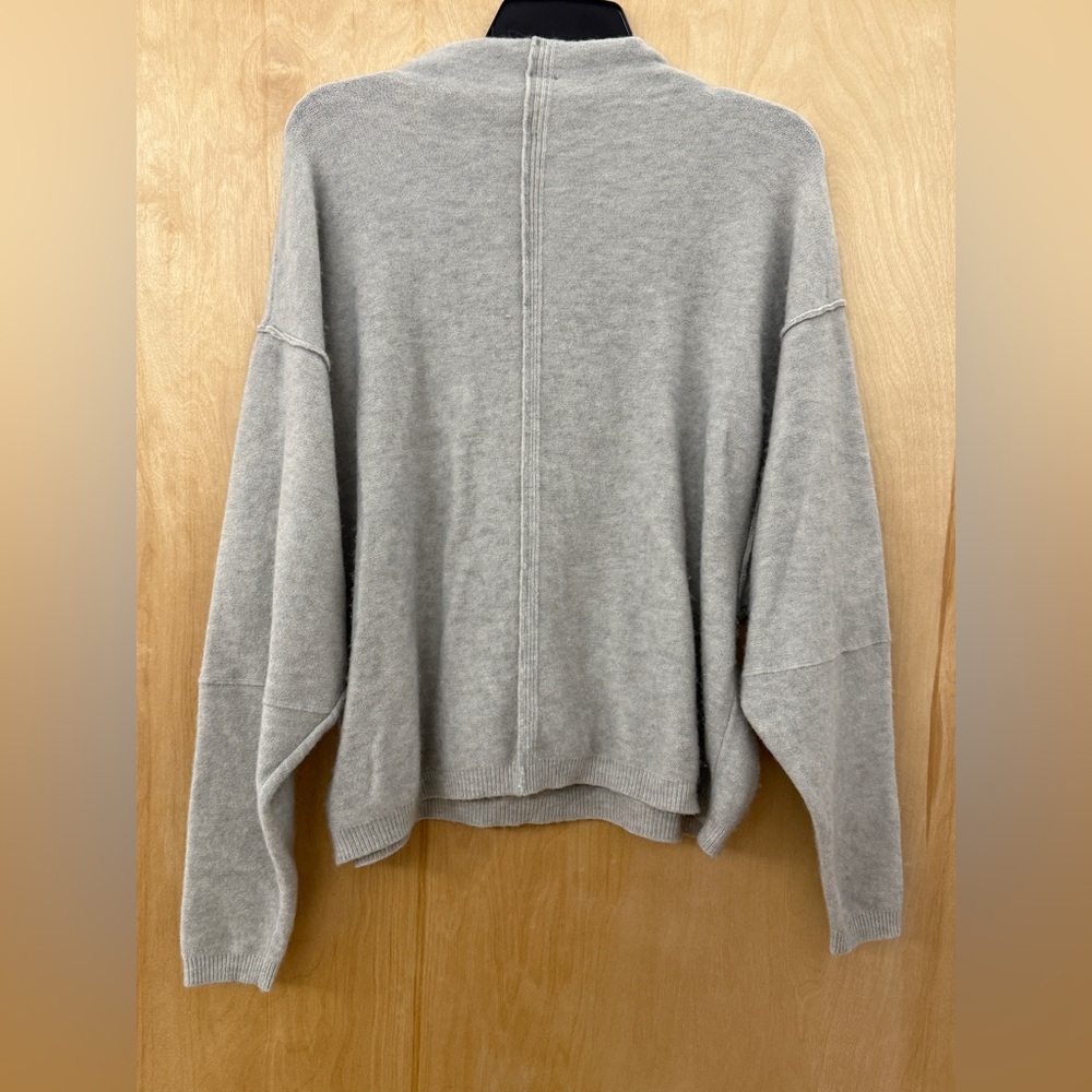 Free People Wool Blend Relaxed Grey Raglan Sweater - Picture 10 of 13